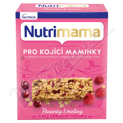 Nutrimama cereál.tyčinky brusinky&maliny 5x40g