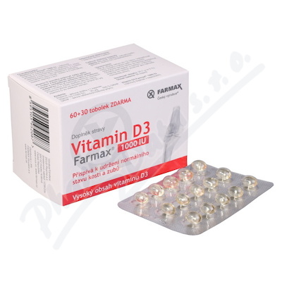 Farmax Vitamin D3 1000IU tob.60+30 ZDARMA