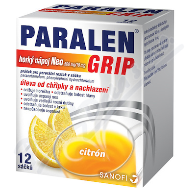 Paralen Grip Horký Nápoj Neo 500mg/10mg scc.12