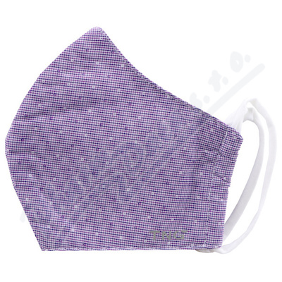 Rouška textilní 3-vrstvá fialová vzor vel.M 1ks