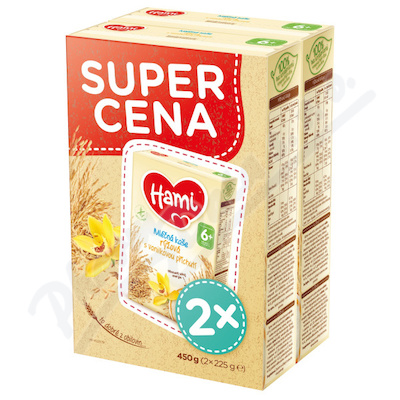 Hami ml.kaše rýžová vanil.příchuť 2x225g SUPER 6M