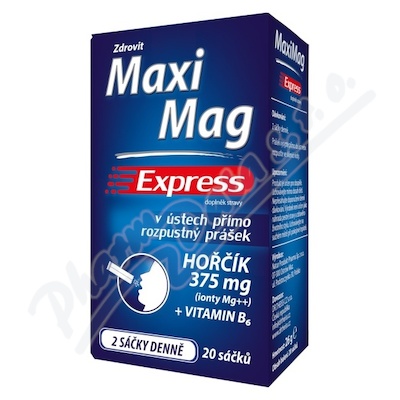 MaxiMag Express hořčík 375 mg+B6 direct 20 sáčků