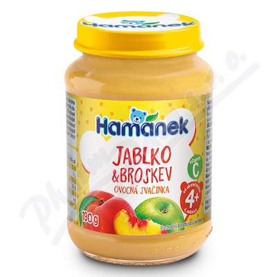 Hamánek Jablko+broskev ovocná svačinka 190g 4m+