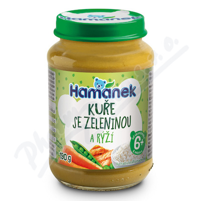 Hamánek Kuře se zeleninou a rýží 190g 6m+