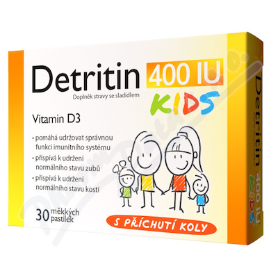 Detritin Kids 400IU vitamin D3 30 měkkých pastilek