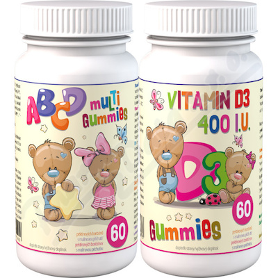 ABCD Multi Gummies+D3 Gummies 2x60 pektin.bonbon.