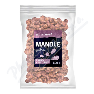 Allnature Mandle jádra s medem a květy růže 500g