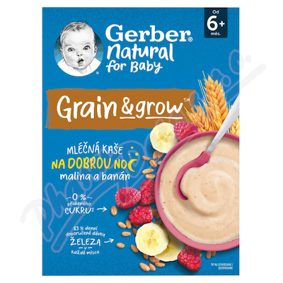 Gerber Ml.kaše na dobrou noc malina banán 220g 6M+