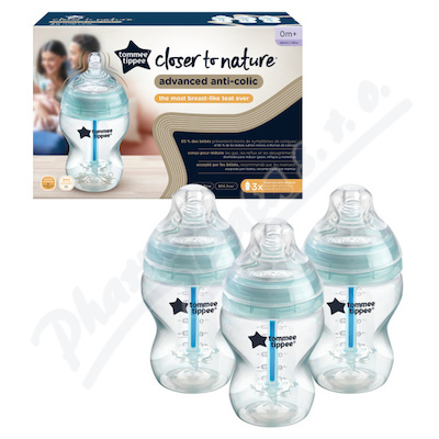 Tommee Tippee Kojen.lahev Pomal.pr. 260ml 0m+ 3ks