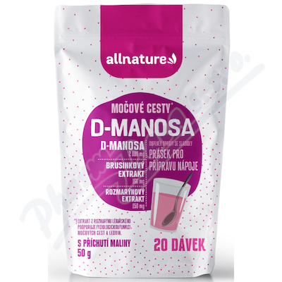 Allnature D-Manosa brusink.extraktem př.malina 50g