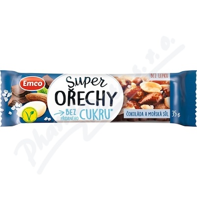 EMCO Super ořechy tyčinka čoko a mořská sůl 35g