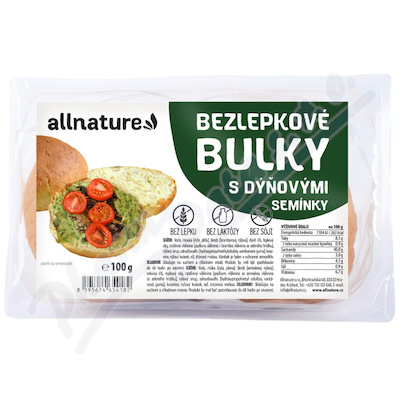 Allnature Bezlepkové bulky s dýňovými semínky 100g