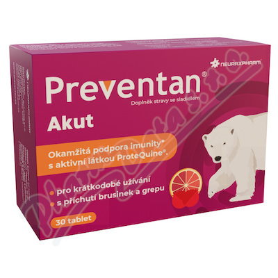 Preventan Akut s příchutí brusinek a grepu tbl.30