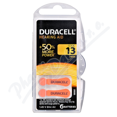 Duracell DA13 PR48 baterie do naslouchadel 6ks