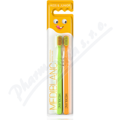 MEDIBLANC Kids&Jun.Ul.Soft Toothbr.Oran.+Green 2ks
