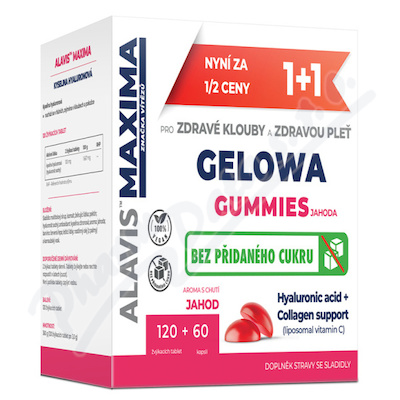 ALAVIS MAXIMA Gelowa Gummies jahoda tbl.120+cps.60