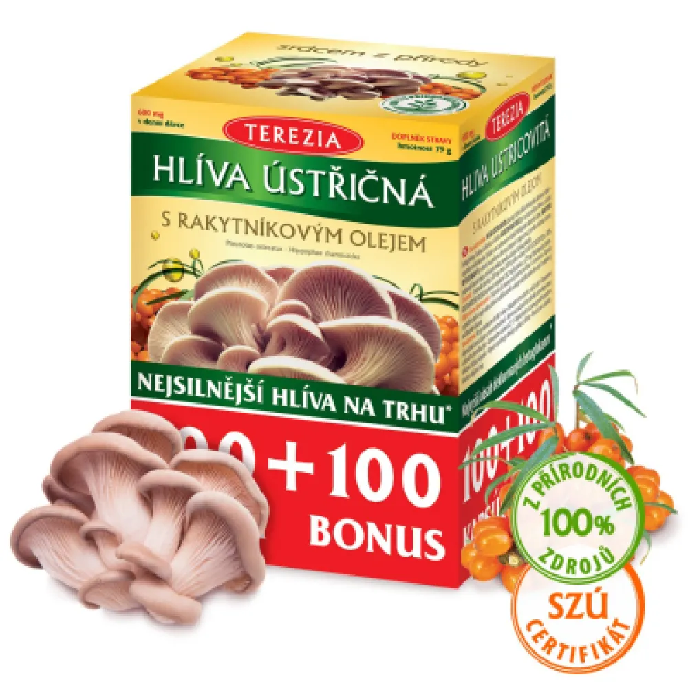 TEREZIA Hlíva ústřičná s rakytníkovým olejem 100 + 100 kapslí