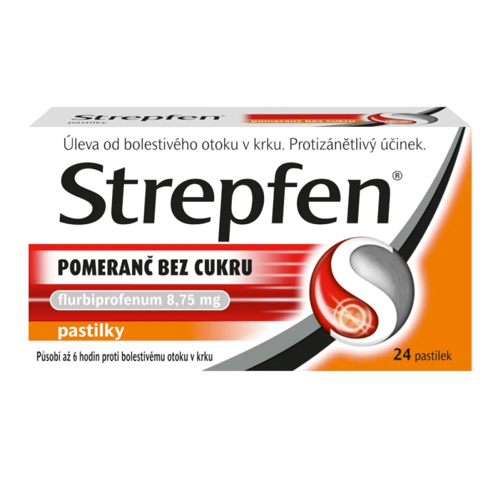 Strepfen Pomeranč bez cukru 8.75mg pas.24ks