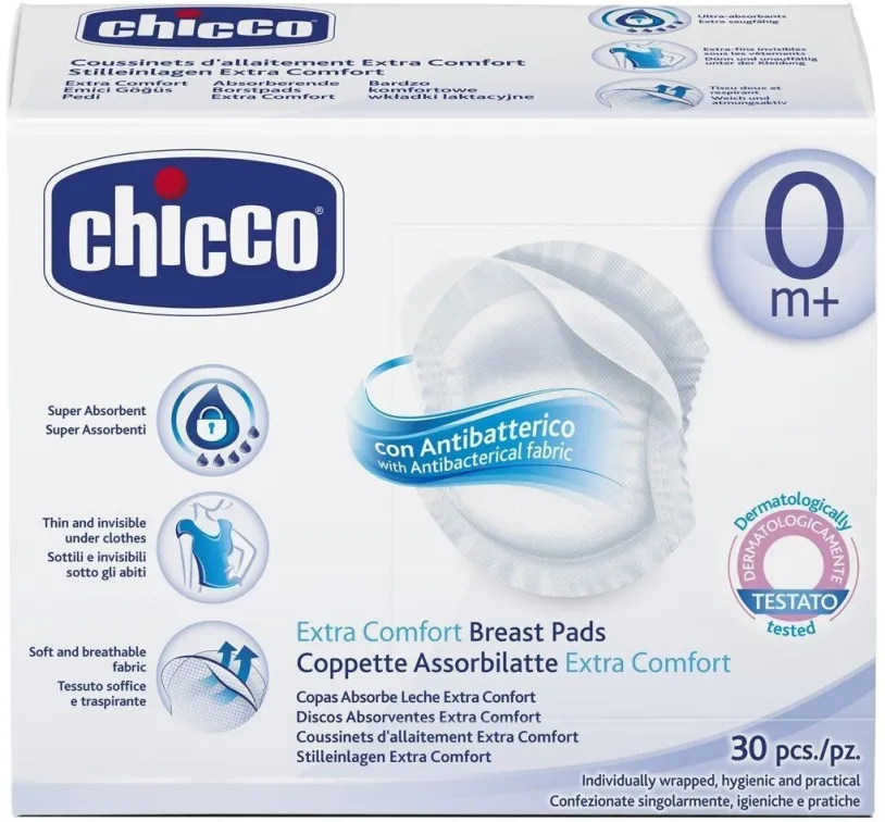 CHICCO Tampony do podprsenky antibakteriální 30ks