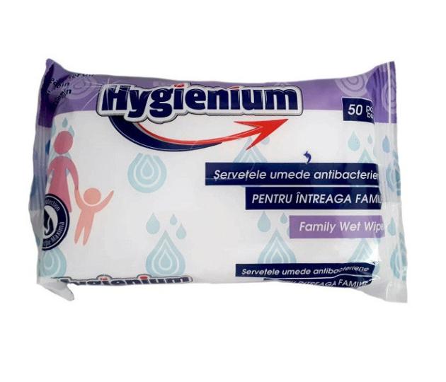 Hygienium antibakteriální vlhčené ubrousky, 50ks 1 + 1 ZDARMA