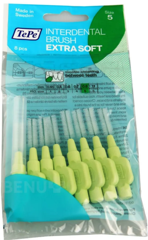 TePe meziz.kart.ExtraSoft size 5 Zelené 8ks 122265
