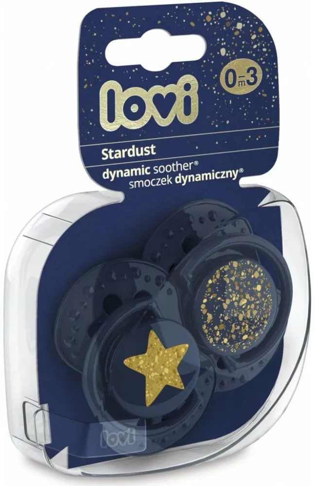 LOVI Dudlík silik.dynam.3-6m 2ks Stardust Modrá