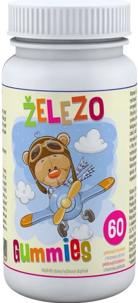 Železo Gummies 60 pektinových bonbónů