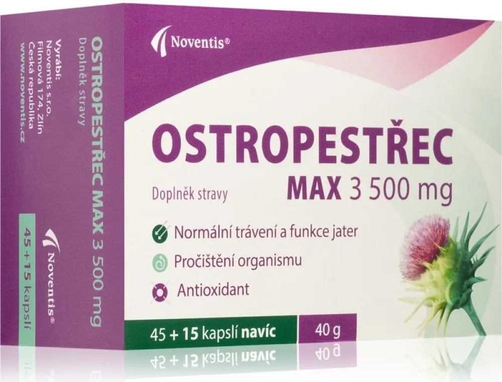 Ostropestřec Max 3500mg cps.45+15