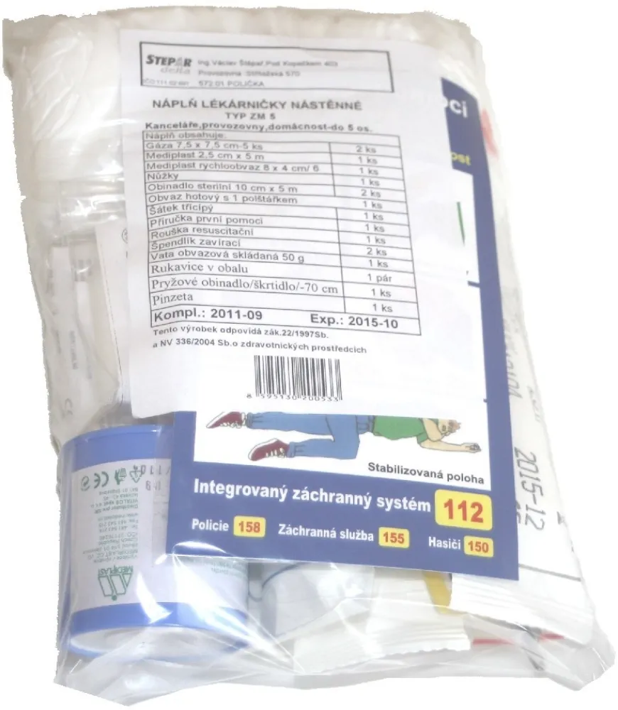 Lékárnička nástěnná výměnná náplň 5 osob