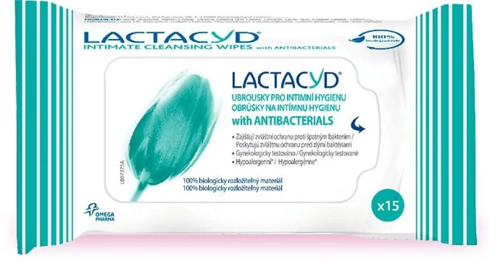 Lactacyd ubrousky with antibacterials 15ks