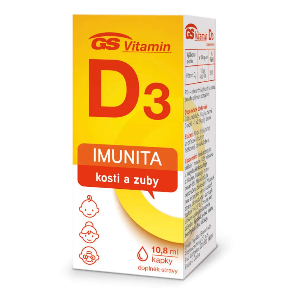 GS Vitamin D3 400IU kapky 10.8ml 2021 ČR/SK