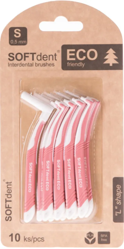 SOFTdent ECO mezizubní kartáček zahnutý 0.5mm 10ks