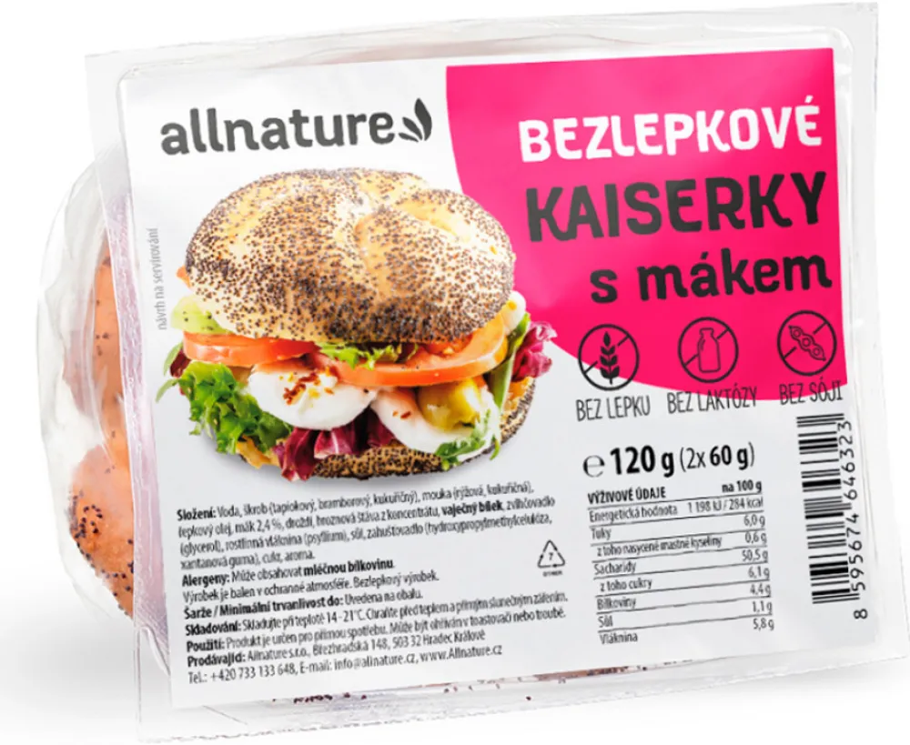 Allnature Bezlepková kaiserka s mákem 2x60g