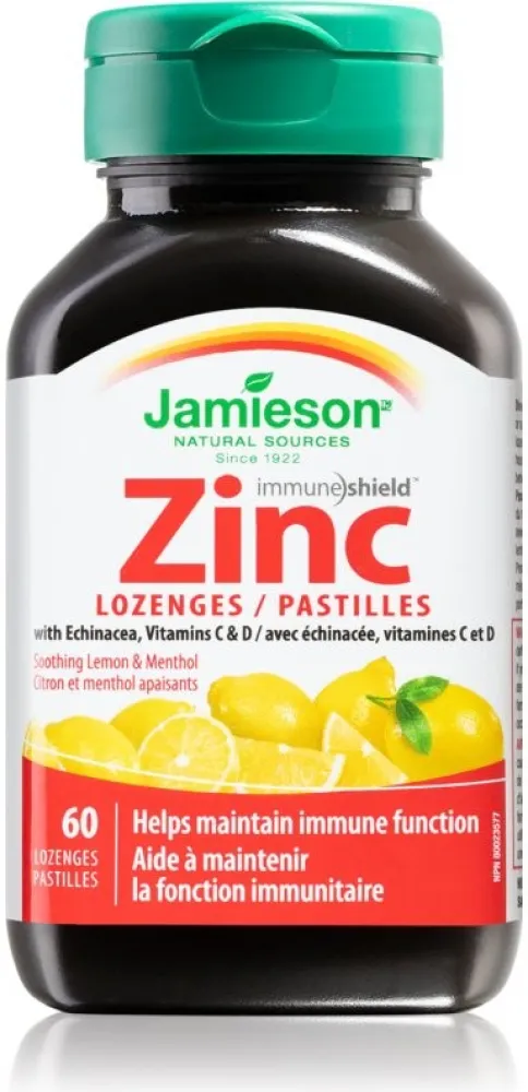 JAMIESON Zinek vit.C+D3 přích.citron-máta past.60