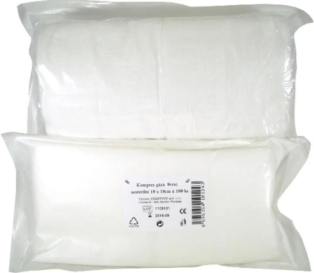 Gáza kompr.nester.10x10cm/100ks 8vrst.Steriwund