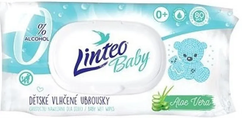 Vlhčené ubrousky LINTEO BABY s Aloe vera 80ks