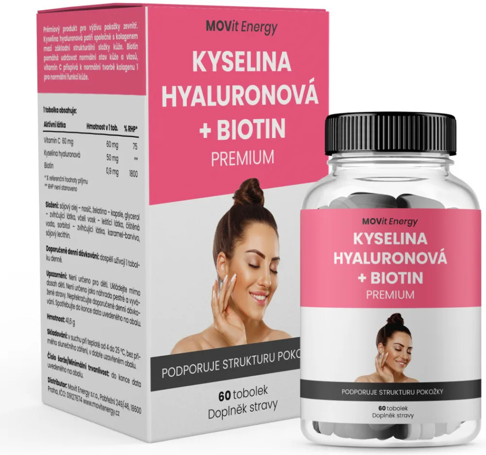 MOVit Kyselina hyaluronová+Biotin PREMIUM tob.60