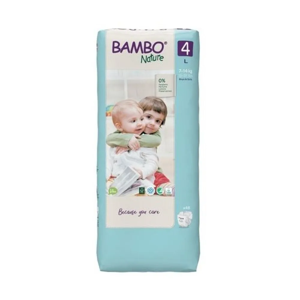 Bambo Nature 4 děts.plenkové kalhotky 7-14kg 48ks