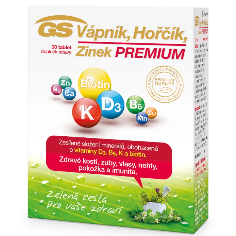GS Vápník Hořčík Zinek Premium tbl.30
