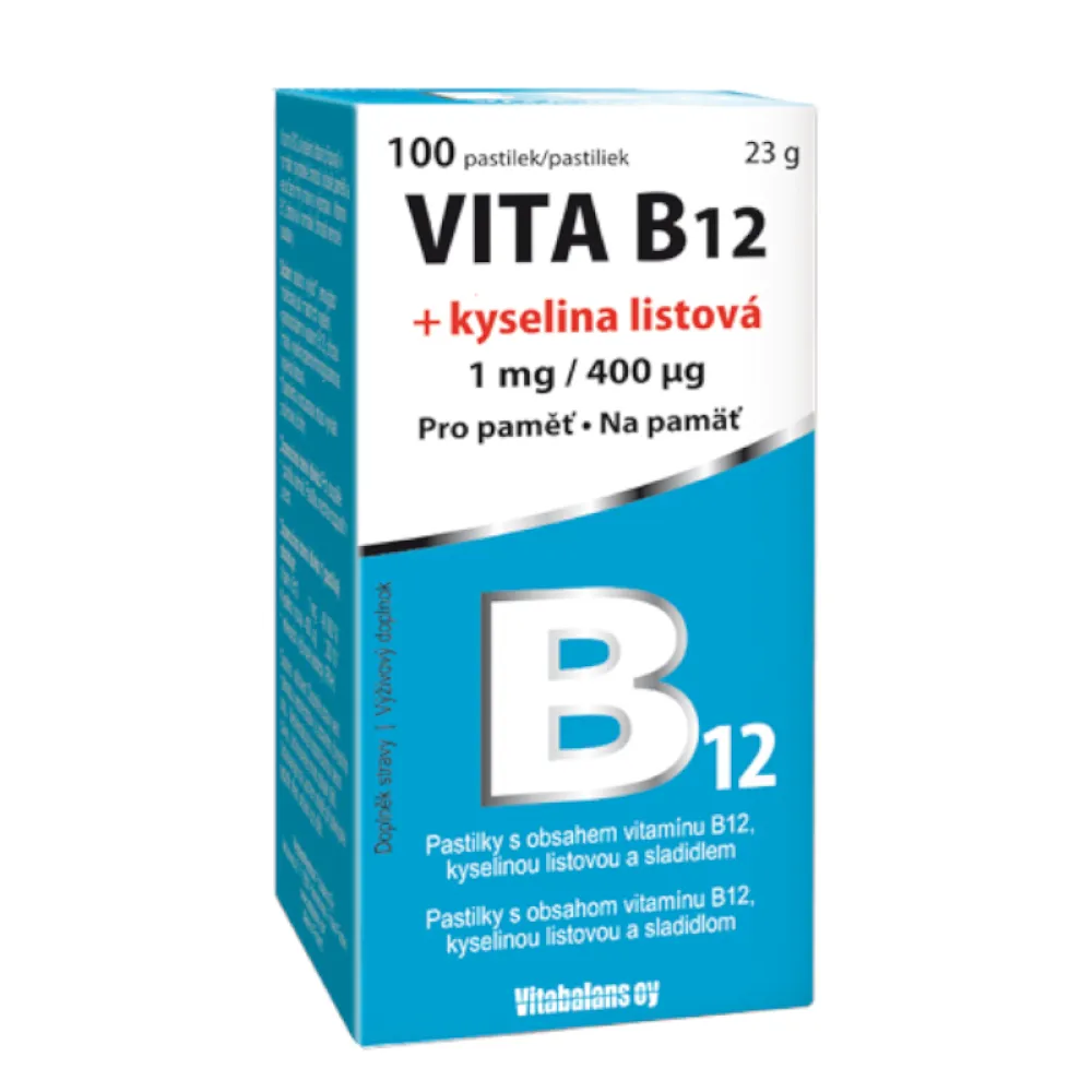 Vita B12+kyselina listová 1mg/400mcg tbl.100