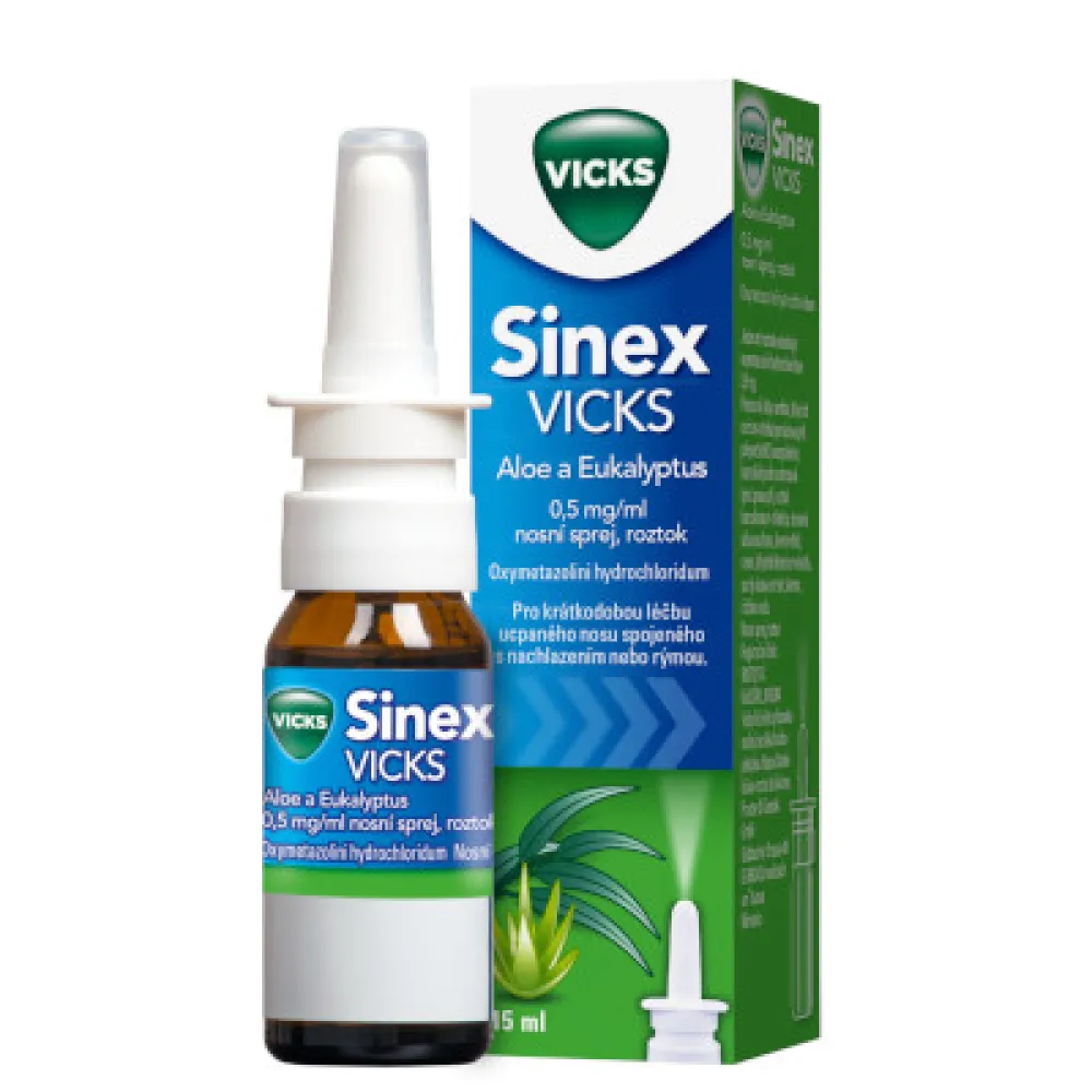 Sinex Vicks aloe+eukal 0.5mg/ml nas.spr.1x15ml/7.5