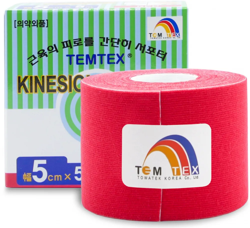 TEMTEX kinesio tejpovací páska červená 5cmx5m