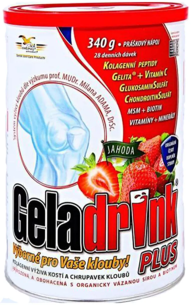 Geladrink Plus+ práškový nápoj jahoda 340g