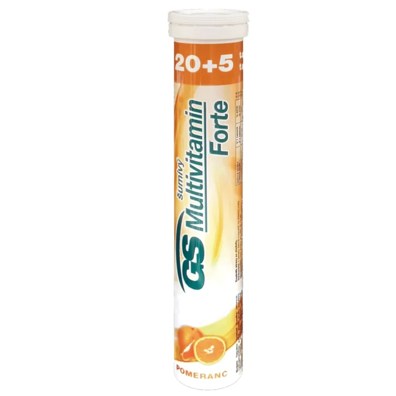 GS Multivitamin šumivý Forte pomeranč tbl.20+5