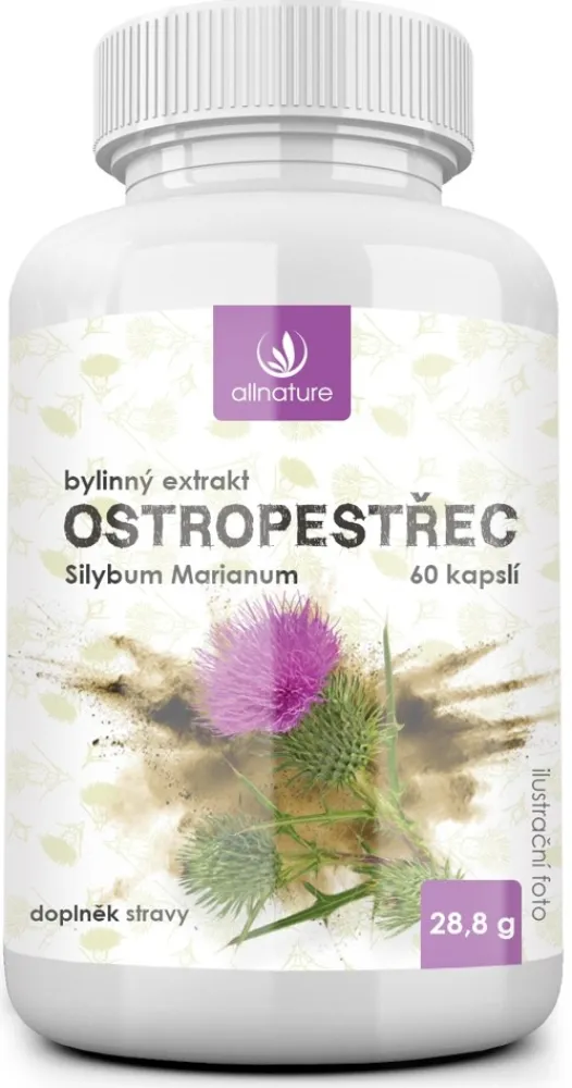 Allnature Ostropestřec bylinný extrakt cps.60