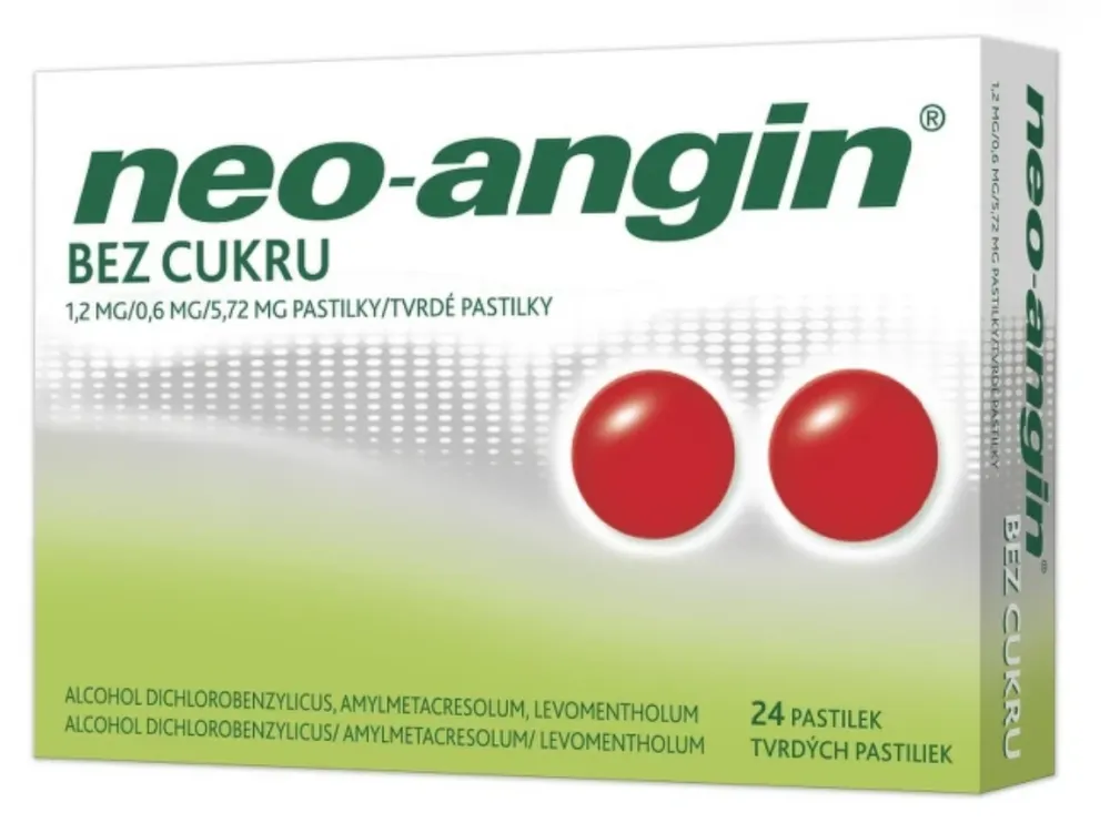 Neo-angin bez cukru 1.2mg/0.6mg/5.72mg pas.24