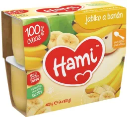 Hami 100% ovoce jablko a banán 4x100g 4m+