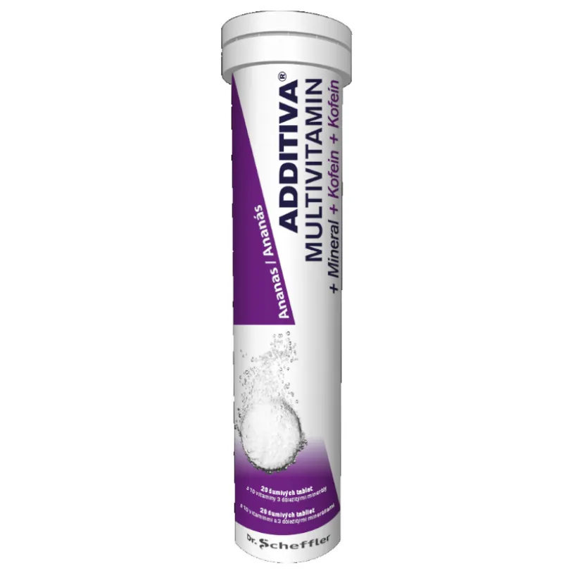 Additiva Multivit.+miner.+kofein ananas šum.tbl.20