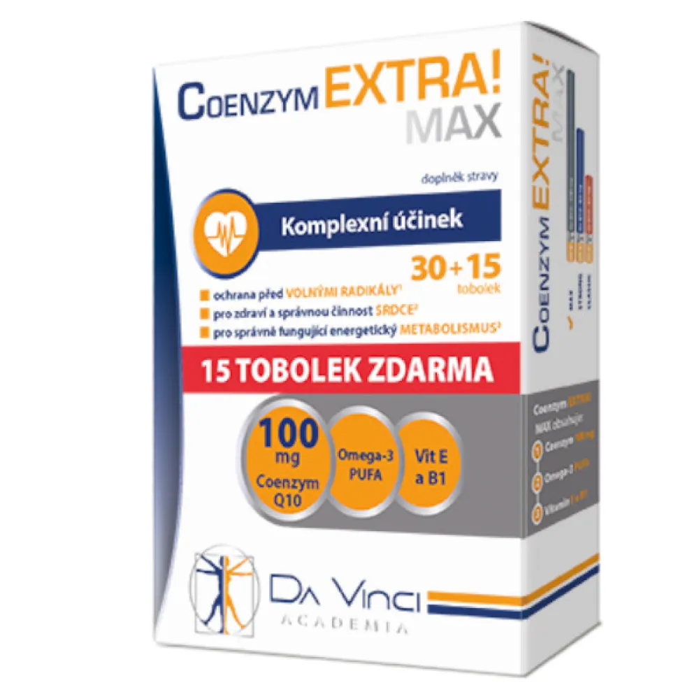 Coenzym EXTRA! Max 100mg DVA tob.30+15ZDARMA