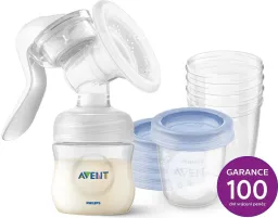 AVENT Odsávačka mat.mléka manuální+VIA 180ml 5ks